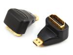 HDMI micro male to HDMI A female adaptor,90? angle type